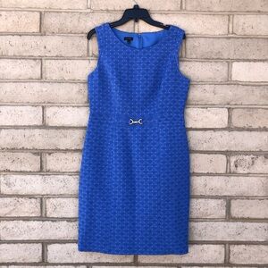 Talbots Sleeveless Cobalt Blue Textured Sheath Dress